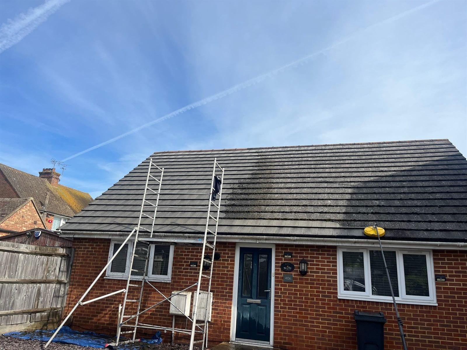 A freshly cleaned home exterior